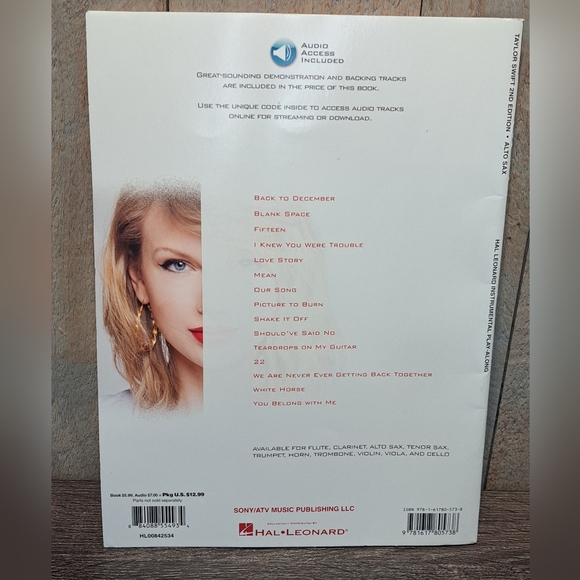 Taylor Swift - Instrumental Play-Along - Alto Saxophone (Book/Online Audio) - Picture 2 of 6
